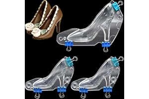 Yueser 3 Pcs Moules à Gâteaux 3D Talons Hauts Chocolat Bonbons la Gelée Chaussure Moule pour La Maison Cuisson Mariage DIY Décoration