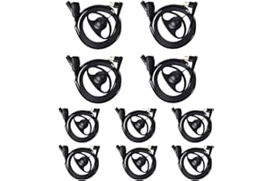 UAYESOK Surveillance Earpiece D Shape Walkie Talkie Headset with PTT Mic Microphone for 2 Pin Motorola CP040 DP1400 GP68 GP88 GP300 CT150 Pro1150 MidlandG15/G18 Hyera Two Way Radio (10 Pcs)