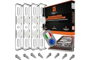 GENMAG® Clip Porta Targa Auto Senza Cornice [Universale & Legale] Portatarga Auto Posteriore | Portatarga Auto Anteriore | Supporto Targa Auto Invisibile e Rimovibile | Incluso Kit Viti Targa Auto