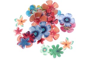 BESTONZON 360 pcs mignon comestible fleurs Cupcake Toppers approprié pour le gâteau de mariage fête d'anniversaire décoration de la nourriture (0.65mm épaisseur)