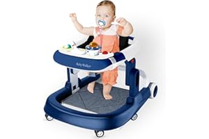 HIUME Baby Walker,Lights and Music Walkers for Baby for Boys and Girls from 6 7 8 9 10 12 Months Plus,Activity Walker for Babies for 1 Year Olds,Blue