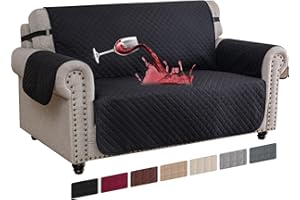 CYCMACO Funda Sofa 2 Plazas, Funda Impermeable Sofa, Cubre Sofa Verano con Reposabrazos, Fundas De Sofa Ajustables, Fundas para Sofa Antipelos, Funda Sofa Gatos, Negro