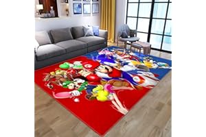 KIKCY Cartoon 3D Anime Super Mario Muster Wohnzimmer Schlafzimmer Teppich große Fläche Teppich Kinder Spielboden Matte Spielbereich Teppich (80 x 120 cm, 3)