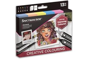 Spectrum Noir Set da colorare e arte per adulti di alta qualità, include penne a inchiostro alcolico, fodere, fogli stampati e come guidare, kit per la scoperta della colorazione, taglia unica
