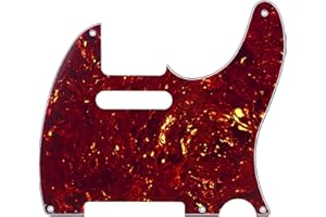 Musiclily 5 Löcher Vintage Tele Pickguard Gitarren Schlagbrett für Fender American/Mexican Telecaster E-Gitarre, 4 lagig Vintage Tortoise