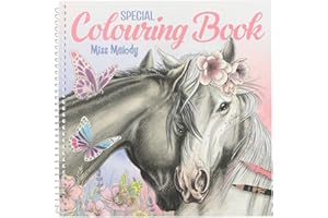 Depesche 12469 Miss Melody - kolorowanka Special, z 20 bajecznymi motywami koni, do malowania pisakami lub delikatnymi akwarelami