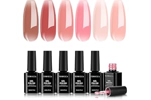 TOMICCA Gel Nail Polish Set, 6 Color Gel Nail Polish Kit, DIY at Home Starter Kit & Nail Art Salon Professional, Non - Toxic C1