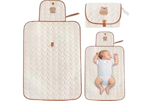WANDGU Baby Wickelunterlage: Tragbare Windelunterlage Aus Reiner Baumwolle, Waschbar Und Schmutzresistent, für Unterwegs (70 x 50 cm)