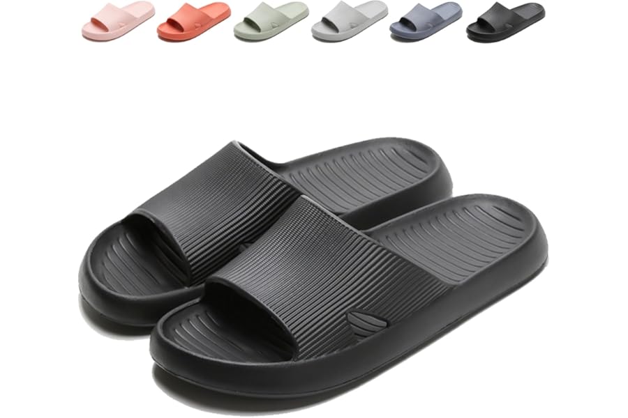 Anmerl Women Men Summer Slippers Soft Comfortable Home Slippers Bath Shower Slippers Non-Slip Quick Dry Beach Pool Sandals
