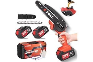 2025 Veitorld Akku Kettensäge, 8 Zoll Mini Kettensäge mit Akku 8000mAh, Optimierter Motor Akku Astsäge, Automatisches Ölsystem, Kleine Handkettensäge für Gartenscheren Astschere Holzschneidenz