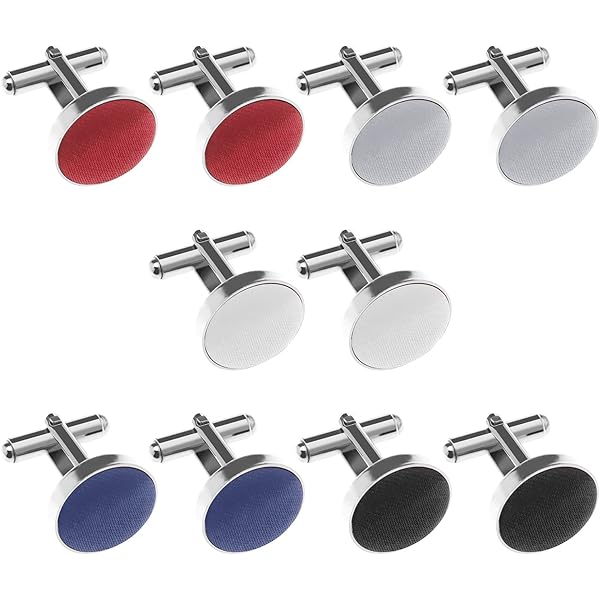 Boutons De Manchette En Acier Inoxydable Pour Homme, Lot De 5 Formes Géométriques, Accessoires Pour Chemises Habillées Multi-motifs.,Couleur 1,Taille Unique