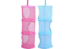 UOOOM UOOM, rete portaoggetti da appendere, con 3 ripiani, pieghevoli, per giocattoli e biancheria