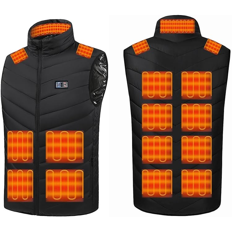 Verwarmd fleece vest voor dames, verwarmde bodywarmer, verwarmd vest voor dames, heren verwarmd vest gilet, 5 plaatsen USB verwarmde jassen voor binnengebruik, unisex elektrische thermische warme