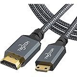 Twozoh Breve Cavo Mini HDMI a HDMI 0,3M, Mini HDMI Tipo C a HDMI Tipo A(Mini HDMI Maschio a HDMI Maschio) supporta 4K/60Hz 10