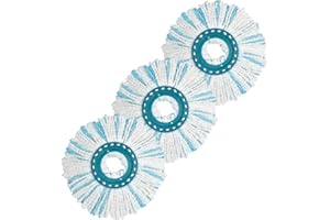 GFRED 3 Stück Wischmopp Ersatz Kompatibel Mit Leifheit Clean Twist Disc Mop Systèmes Moppkopf Ersatz Mikrofaser Sehr Saugfähig Für alle Bodenarten Geeignet (Blau & weiß)