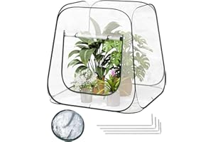 WOLTU Pop-up Mini-Gewächshaus, aus wasserdichtem PVC-Material, Feuchtigkeit im Sommer und Wärme im Winter aufrechterhalten, innen und außen verwendbar, 100 x 100 x 97 cm, transparent