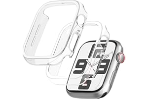 GEEDOOWIN 2 Stück [Nein Displayschutz] Schutzhülle für Apple Watch SE 3 (2025) / SE2 / SE/Series 6/5/4 44mm, Ultradünne Rundum Rahmen Stoßstange hülle, Schockfest Hart PC Gehäuse Schutz, klar