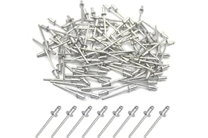BESTYCHAO 100 Stück 4 x 8mm Aluminium-Blindnieten, Pop-Nieten mit offenem Ende, Packung mit 100 (Silber)