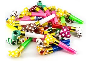 LIYANHU 25 Pcs Colourful Party Blowers Whistles, Party Whistles, Party Whistle Blowers, Party Horn for Birthday Party, Anniversary, Graduation, Wedding