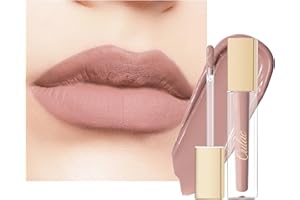 Oulac Rossetto Liquido Matte, Malva Nudo Rossetti Colore Intenso, Tinta Labbra Finish Matte, Lunga Tenuta, Ricco di vitamina E, Consistenza crema, Vegana&Senza crudeltà 4.5ml (M19) Nude Kiss