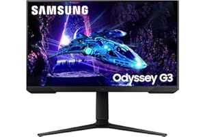 Samsung Monitor Gaming Odyssey G3 (S24DG302), Flat, 24", 1920x1080 (Full HD), VA, 180 Hz, 1 ms, AMD FreeSync, HDMI, Display Port, Ingresso Audio, HAS, Pivot, Flicker Free, Eye Saver Mode