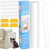 Sofa Protector Cats Scratch, Self-Adhesive Film 600 cm x 30 cm, Transparent Anti-Scratch for Furniture, Doors and Walls, Sofa
