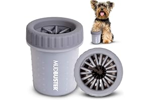 Dexas MudBuster Pfotenreiniger für Hunde, tragbar, Haustierbedarf, Größe S, Hellgrau