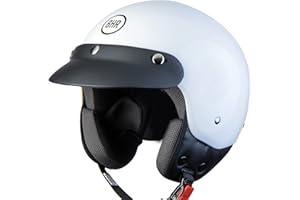 BHR Casco Demi-Jet 803 SIMPLY, Práctico Casco de Scooter Homologado ECE, Casco Jet de Motocicleta con Almohadilla Facial Extraíble y Cierre Micrométrico