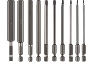 CPROSP 10pcs Brugole per Avvitatore 100mm, Inserti Esagonali 1/4'', 1,5-12mm