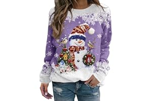 QIUhhpuy Ugly Pull Noel Rigolo Femme Hiver, Drole de Femmes,Pull Moche,Pulls Famille Assortis,Noel Sweat Polaire Hiver Chaud Sweatshirt