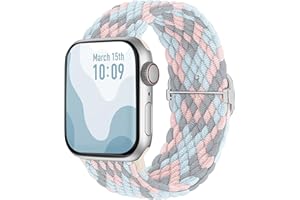 Suitisbest Nylonowy pasek do Apple Watch 38 mm, 40 mm, 41 mm, 42 mm, 44 mm, 45 mm, 49 mm, antypoślizgowy, pleciony, elastyczny pasek do Apple Watch 9, 8, SE, 7, 6, 5, 4, 3, 2, 1