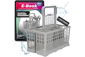 McFilter I Panier à couverts universel FOND ROBUSTE adapté à différents lave-vaisselle I Dimensions : 240 x 140 mm I plastique résistant à la chaleur I poignée amovible, pièce de rechange, accessoire