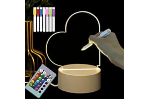 LELYFIT Luce Notturna Fai da Te Personalizzata a 16 Colori con Telecomando, Luce Notturna Cancellabile, Regali Personalizzati per Genitori, Amici e Bambini