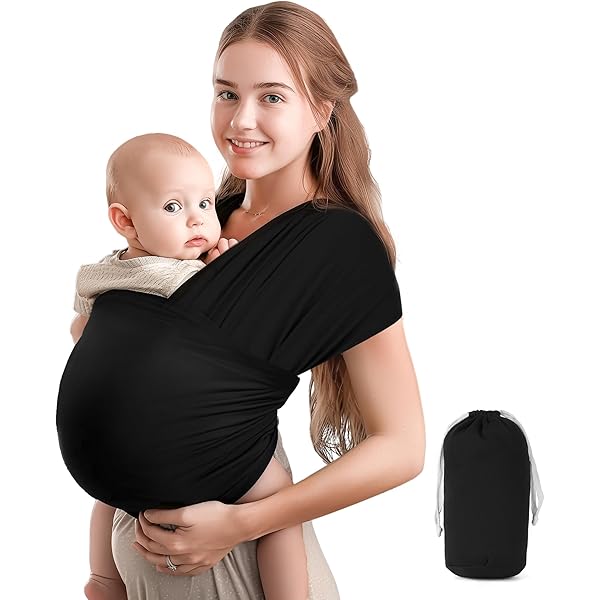 Écharpe De Portage Bébé Momcozy - Tissu Doux, Taille Réglable 76-119cm - Pour Nouveau-né à 16kg - Posture Ergonomique En M, Mains Libres