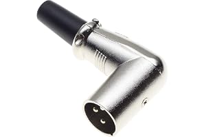 Vinklad 3-polig XLR-kontakt, 90 Grader, Svart - Manlig Ljudmikrofon Mikrofon Mikrofon DMX-kontakt Jack-kontakt, Vinklad Nicke