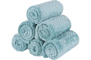 BVAGSS Couverture pour Chien Chaton, 6 Pièces Moelleux Épais en Flanelle Lavable Animaux Coussin pour Petits et Moyens Chiots et Chatons XH075 (76 x 52 cm, Green Wheat Ears)