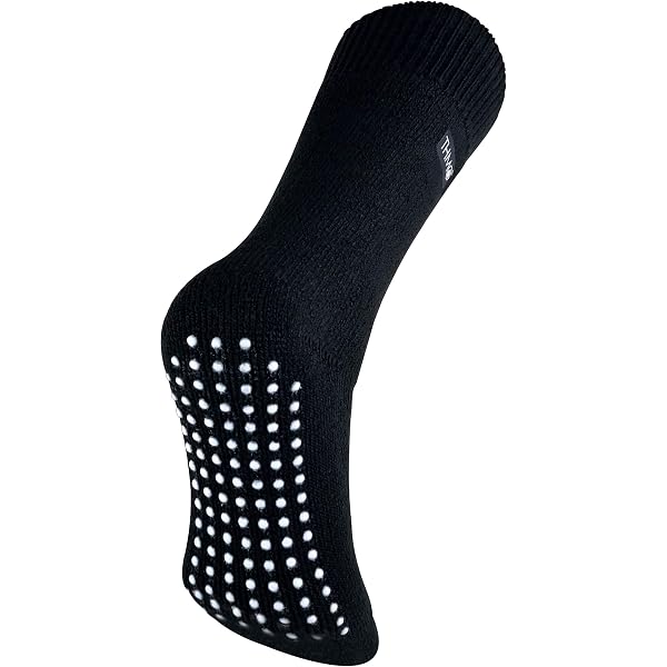 thumbnail image 2 of THMO Bamboo Slipper Socks For Men & Women – Non-Slip, Thermal, Winter Crew Socks – New With Tags 2 of 4