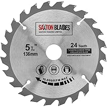 Lame De Scie Circulaire Saxton 136mm X 24 Dents TCT - Pour Bois, Alésage 20mm (bague 16mm Incluse)