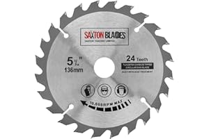 SAXTON BLADES Saxton TCT tarcza do piły tarczowej do drewna 136 mm x 20 mm (pierścień 16 mm) x 24 zęby kompatybilne z Bosch Makita itp