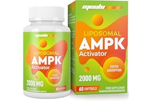 MECHICOCO Liposomale AMPK Aktivator Kapseln 2000 mg, 6-in-1 Formel mit Berberin HCL, Quercetin Dihydrat, und Resveratrol, für Antioxidative Unterstützung und Zelluläre Regulation, Ohne Soja, Ohne Gluten