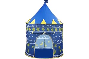 Crystals Kids Pop Up Play Tent – Princess Castle Playhouse for Children | Sensory Tents for Children | Barbie Kid Tent | Foldable Pop Up Playhouse Fun Toy (Blue Wizard)
