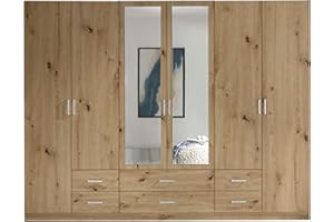 AVANTI TRENDSTORE Sambuco - Armadio 6 ante, 2 con specchio, 6 cassetti e 3 stange disponibile in diversi colori ca. LAP 271x210x54cm