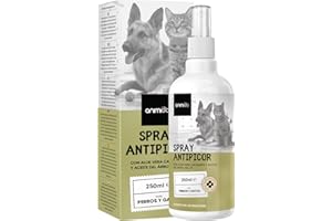 animigo Spray Antipicores Perros y Gatos 250 ml - Calmante para Alergias e Irritación con Aceite de Árbol de Té, Clavo y Aloe Vera - Hidrata y Alivia Puntos Calientes, Heridas y Picaduras de Insectos