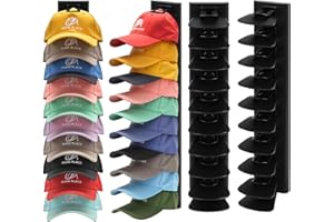 Cap Halter für Baseballkappen, 2 Stück Cap Halterung Wand Hält bis zu 40 Hüte, Stark Selbstklebende Kappenhalter Huthalter Hutständer Kappen Aufbewahrung und Display für Tür Schrank Schlafzimmer