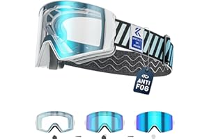 KAPVOE Maschera Sci con Lenti Fotocromatiche & Colorate - Antinebbia UV400 Lenti Magnetiche OTG - Unisex per Uomo Donna e Giovani K721