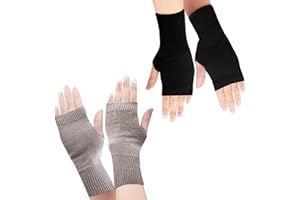 VPB Lot de 2 paires de mitaines thermiques en cachemire pour femme, gants d'hiver chauds pour filles, dames, saisie, course à pied