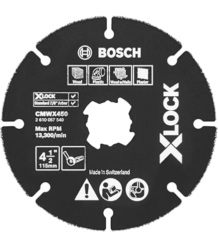 Bosch 4-1/2 Inch X-Lock Segmented Rim Diamond Blade - Fast Cutting For Concrete & Masonry