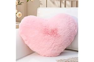 ‎YHOELATA Yhoelata Herzkissen, Rosa Herzform Kissen Kuschelkissen, Love Zierkissen Aesthetic, Plüsch Kissen für Wohnzimmer Sofa Schlafzimmer Bett, Geschenk 26x36 cm
