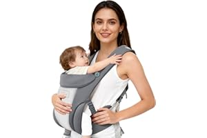 Mumgaroo Porte Bebe - Kangourou Baby Carrier 3D ultra-doux (0 à 24 mois), On the Go 4 en 1 Multifonctionnel, Physiologique M-porte, pour Enfant Jusqu'à 15 kg