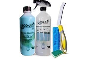Eco-Jin Pack SPA | Difusor | Cepillo Para Juntas Amarillo | Bayeta Microfibra | Estropajo Con Esponja | Limpiador Multiusos